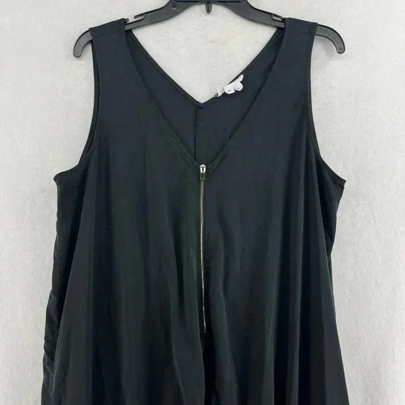 Ingrid & Isabel Maternity Jumpsuit Women's Sz M Black V-Neck Zip Front Stretch - Picture 5 of 11